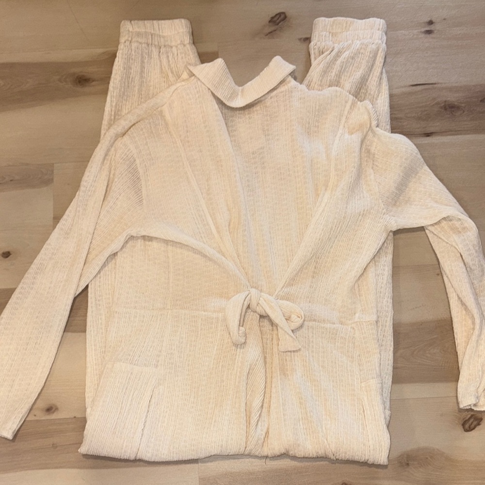 NWT Free People pants jumpsuit Cream Button-Up - Picture 6 of 7
